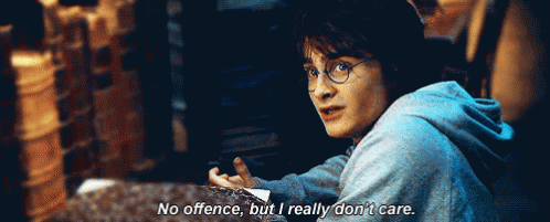 Harry Potter Daniel Rad Cliffe GIF - Harry Potter Daniel Rad Cliffe No Offence But I Dont Care GIFs