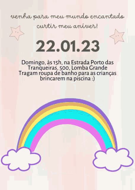 an invitation for maya faz 4 anos with a unicorn
