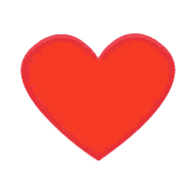 a red heart is on a white background