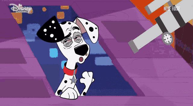 a dalmatian dog is shown in a disney channel ad
