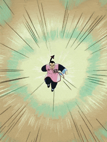 a cartoon drawing of a man with a pink apron