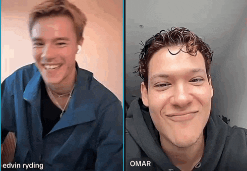 edvin ryding and omar are smiling and making faces
