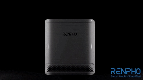 an advertisement for an air purifier with renpho smart health simplified on the bottom
