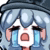 a cartoon character is crying with tears running down his face .
