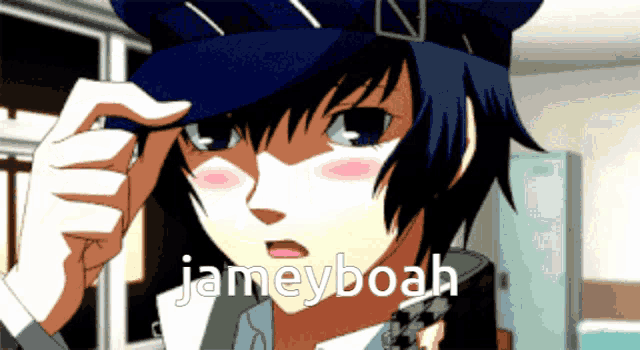 a cartoon character with the name jameyboah written on the bottom