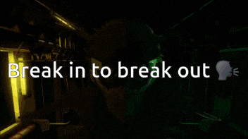 a colorful background with the words break in to break out in white letters