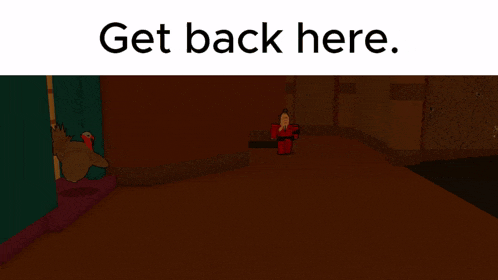 a picture of a turkey and a santa claus laying on the floor with the words get back here