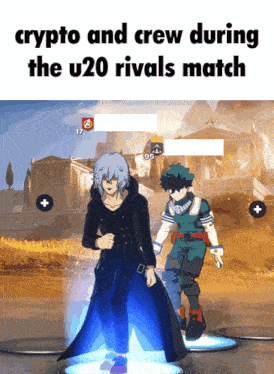 crypto and crew during the u20 rivals match is written on a screen