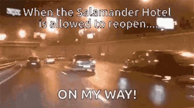a sign that says when the salamander hotel is allowed to reopen