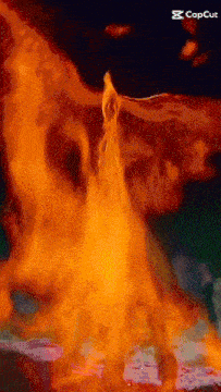 a painting of a fire dragon with the caption cap cut