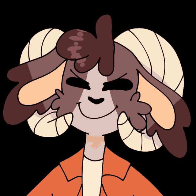 a cartoon drawing of a person with horns