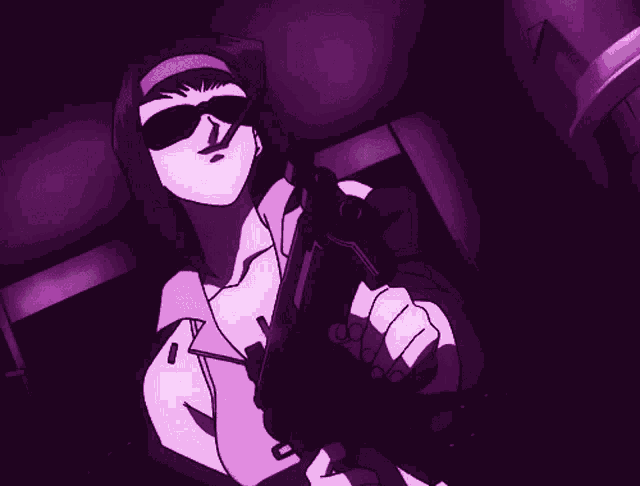 a person with a purple light coming out of their face