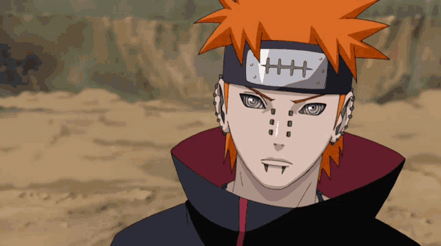 a cartoon character with red hair and a headband that says ' i ' on it