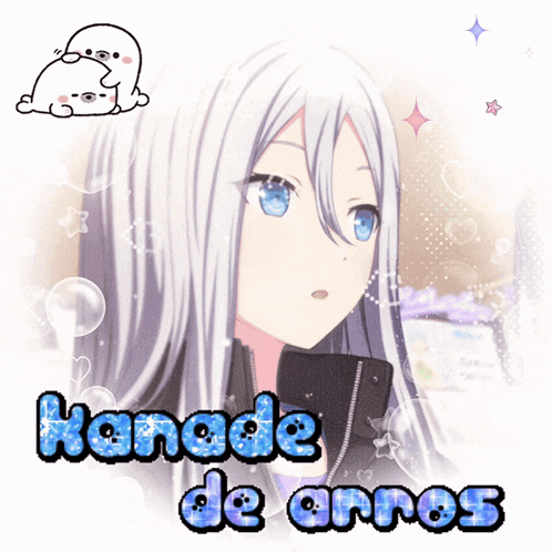 a picture of a girl with the name kanade de arnes on it