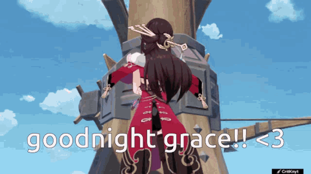 a picture of a girl with the words goodnight grace below her