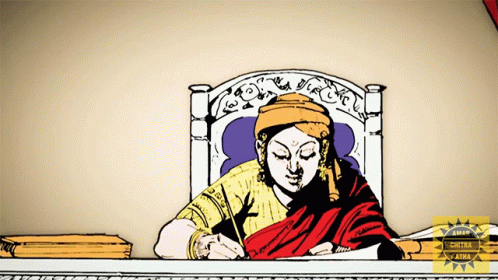 Writing Rani Lakshmi Bai GIF