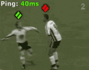 a soccer game is being played with ping 40 ms