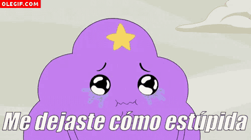a purple cloud with a yellow star on it is crying with the words me dejaste como estupida below it