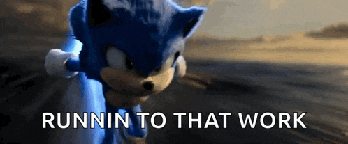 a picture of sonic the hedgehog from the movie sonic the hedgehog running to that work .