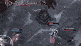 a screenshot of a video game with the word takimindan biri katledildi