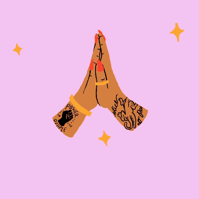 an illustration of a woman 's hands with the words reimagine public safety