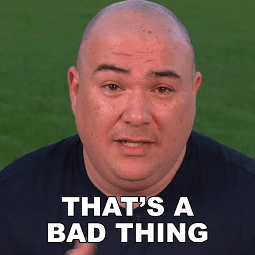a man says that 's a bad thing in front of a green background
