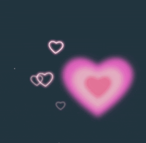 a person is surrounded by hearts on a dark background