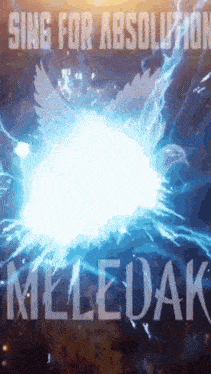 a poster that says sing for absolution with a lightning bolt in the background