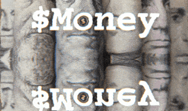 a stack of money with the words money enough written in white
