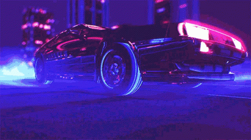 Powrót Do Przyszłości Car GIF - Powrót Do Przyszłości Car Neon GIFs