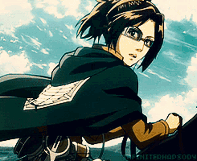 a picture of a girl with glasses and a cape has the hashtag #flutterhapsody on the bottom
