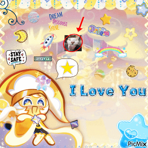 a picture of a cookie with the words i love you