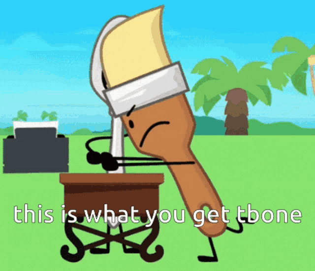 a spoon and a brush are standing next to each other with the caption " this is what you get bone "