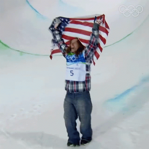 Waving Flag Mens Snowboard Halfpipe GIF