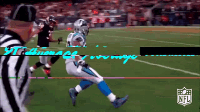 a football game is being played with the nfl logo in the corner
