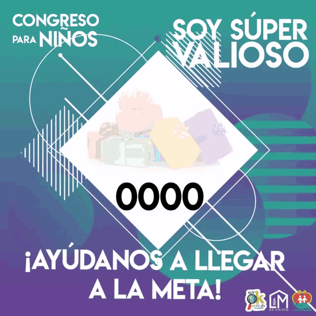 a poster that says congreso para niños with a bunch of presents on it