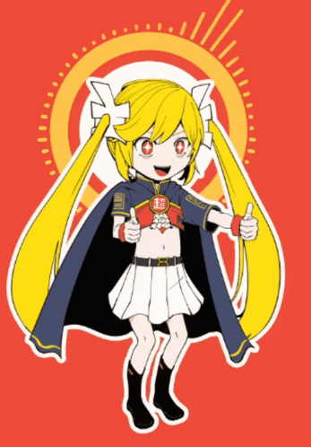 a cartoon drawing of a girl with chinese writing on her chest