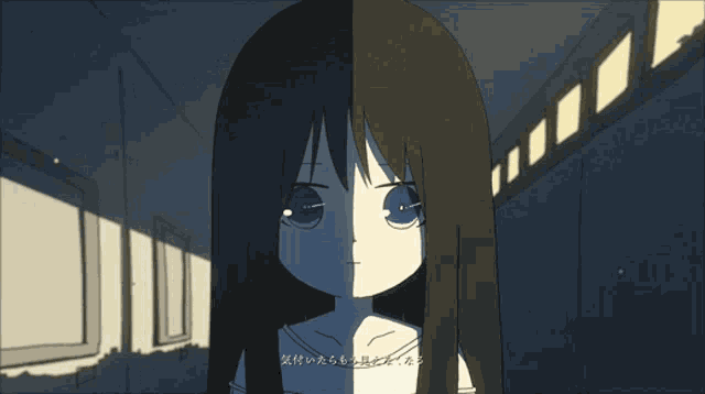 a drawing of a girl with chinese writing on the bottom right