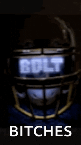 a football player wearing a helmet with the word bolt on it .
