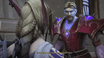 a screenshot of a video game shows a man and a woman talking to each other and the man says kalimath