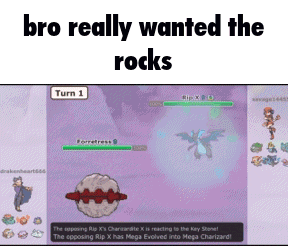 a screen shot of a video game with the words bro really wanted the rocks