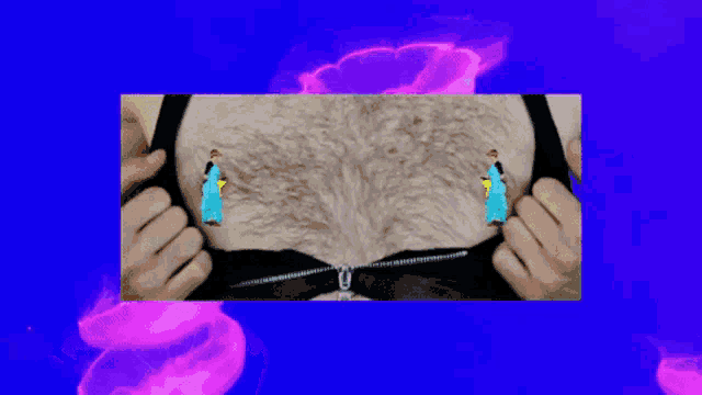 a picture of a man 's chest with jellyfish behind him