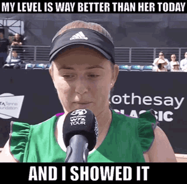 Jelena Ostapenko My Level Is Way Better Than Her GIF - Jelena Ostapenko My Level Is Way Better Than Her And I Showed It GIFs