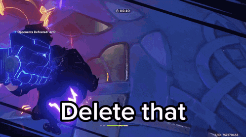 a screenshot of a video game with the words delete that at the bottom