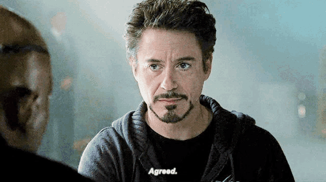 a man with a beard and mustache says agreed