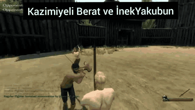 a screenshot of a video game with the name kazimyeli berat ve inekyakubun