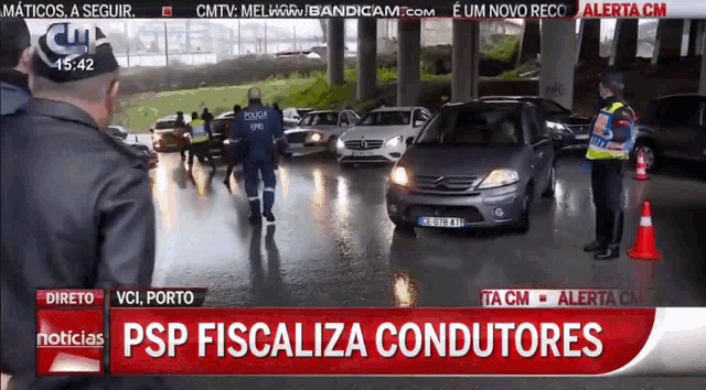 a psp fiscaliza condutores advertisement is shown on a tv screen