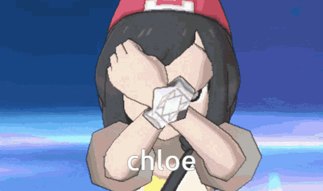 a cartoon character with the name chloe on the bottom right