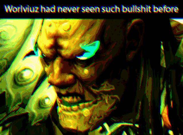 a pixelated image of a monster with the words worliviz had never seen such bullshit before