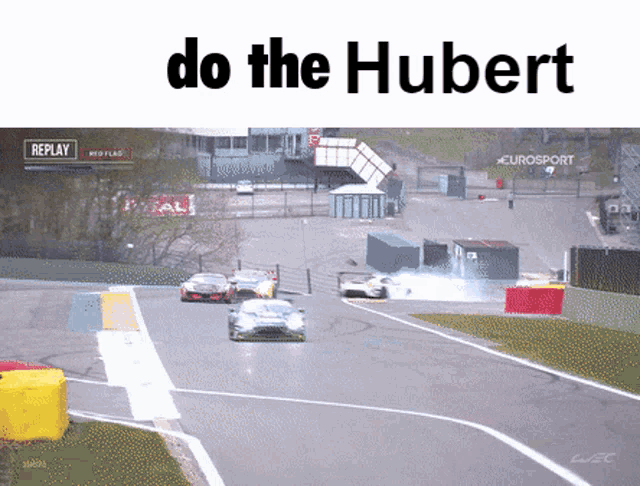 a picture of a race track with the words " do the hubert " above it